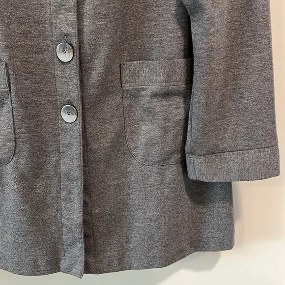 me by emme - large, hooded button up jacket, grey - Picture 3 of 6